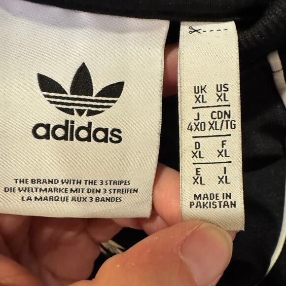 adidas Originals Firebird Black Track Jacket XL Trefoil Logo 3-Stripes Retro - Picture 5 of 6